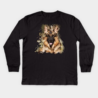 german shepherd dog Kids Long Sleeve T-Shirt